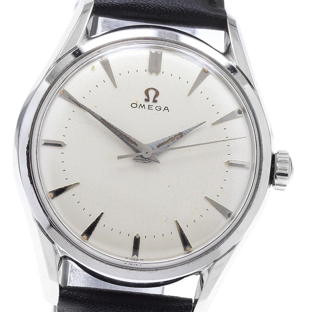 OMEGA Y6042 Manual Wind Stainless Steel Wristwatch 35mm: OMEGA Y6042 Manual Wind Stainless Steel Wristwatch 35mm This Omega Y6042 vintage men's wristwatch features a Swiss-made manual-winding Caliber 284 movement. The watch has a stainless steel case and a 