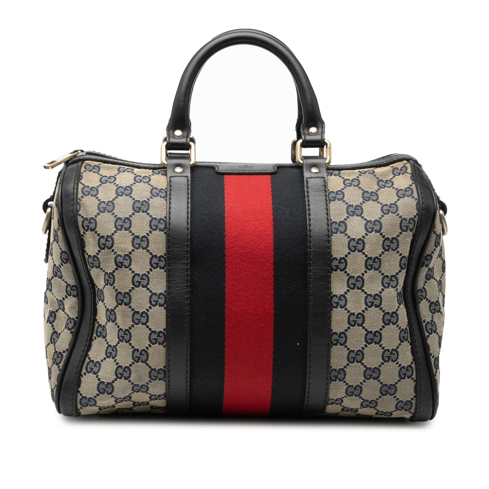 Gucci Joy Boston Satchel Medium GG Canvas Web Detachable Strap: Gucci Joy Boston Satchel Medium GG Canvas Web Detachable Strap The Gucci Medium GG Canvas Web Joy Boston Bag features a canvas body with leather trim, rolled leather handles, and a detachable flat lea