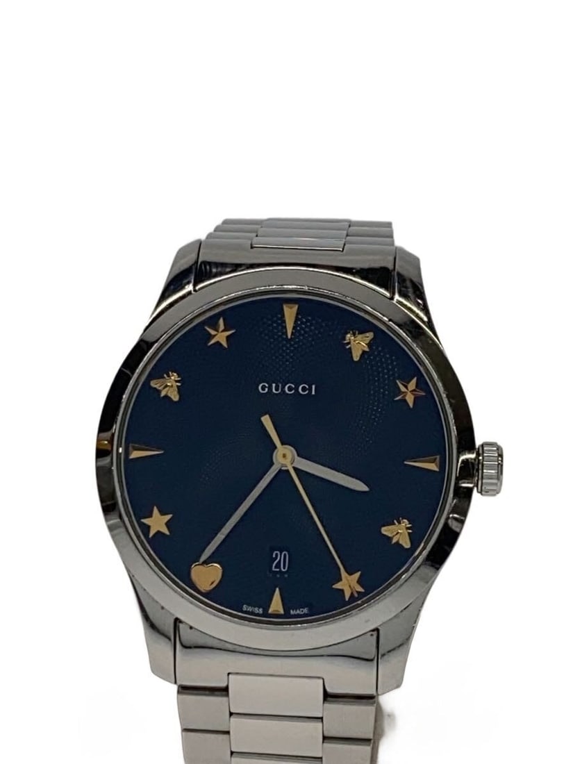 Gucci Timeless Quartz Wristwatch for Men Swiss: Gucci Timeless Quartz Wristwatch for Men Swiss This GUCCI G-TIMELESS quartz men's wristwatch features a Swiss-made design, offering reliable timekeeping with a classic look. The watch displays minor s