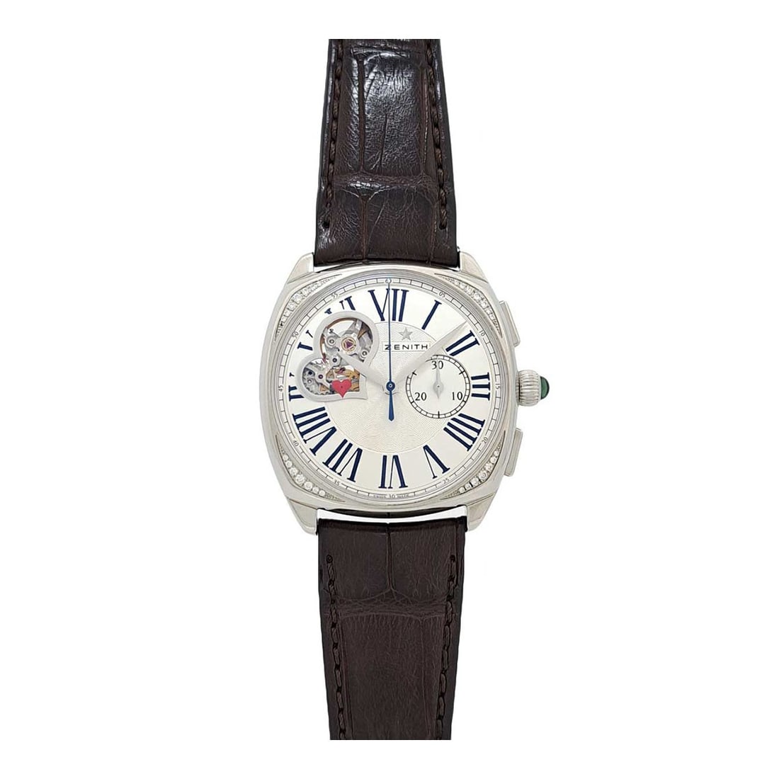 Zenith Star Open Diamond Bezel Automatic Silver Skeleton Watch (1 of 9)