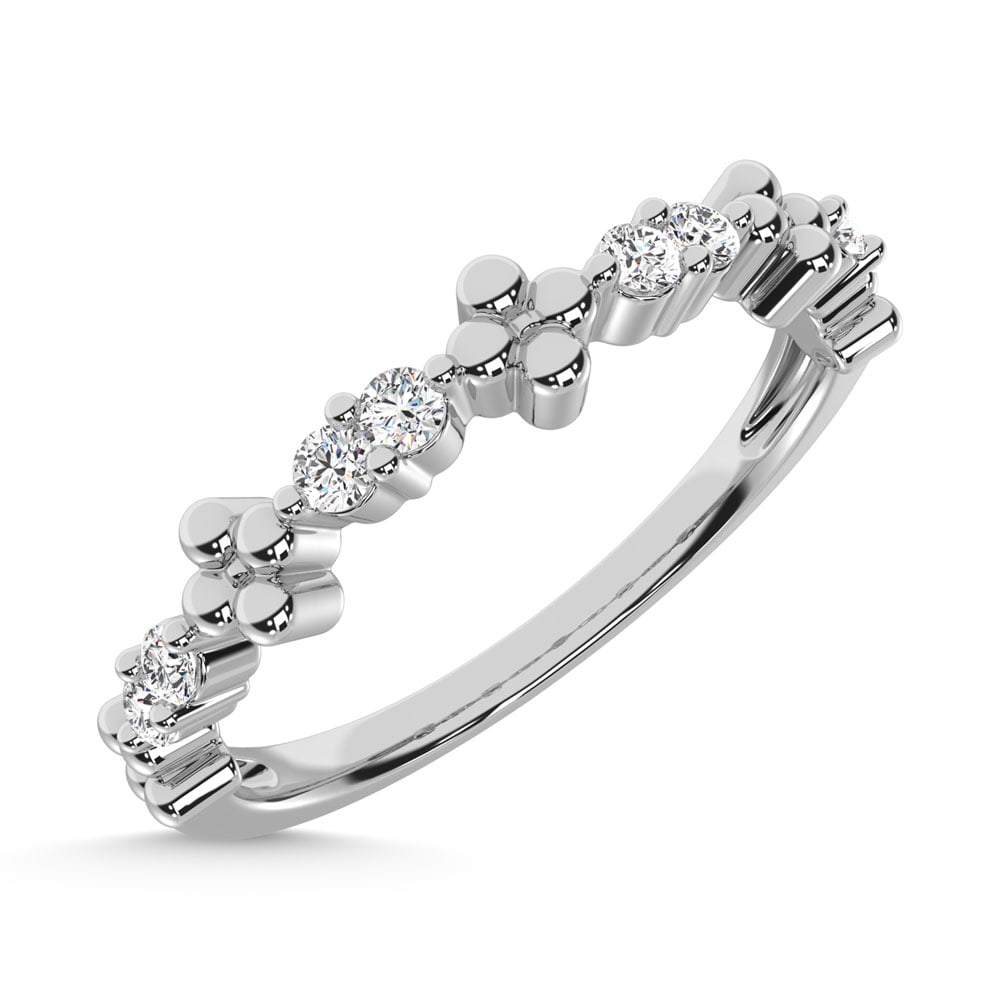 14K White Gold Diamond 1/6 Ct.Tw. Stackable Ring - 3