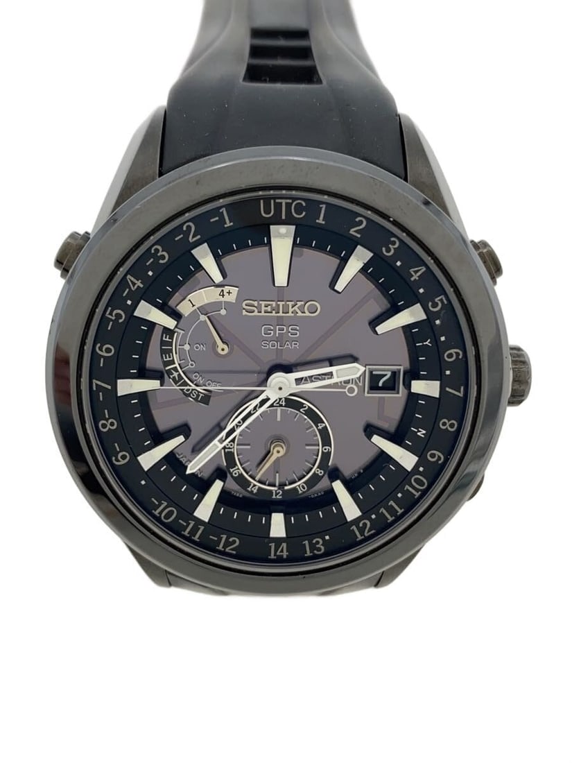 Seiko Astron Black Men's Wristwatch 7X52-0AB0: Seiko Astron Black Men's Wristwatch 7X52-0AB0 This is a Seiko Astron 7X52-0AB0 men's wristwatch, crafted in Japan. The watch features a black case and dial, with a case diameter of 4.6 cm and a thickn