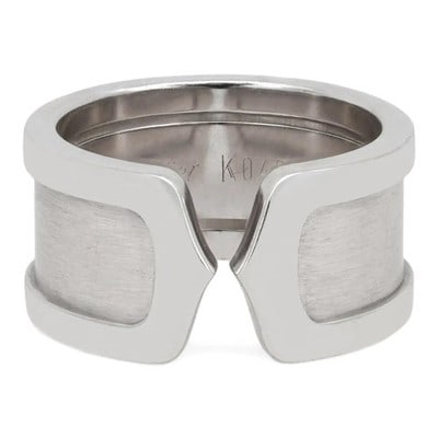 Cartier Cuff Open Band Ring 18k White Gold Size 51: Cartier Cuff Open Band Ring 18k White Gold Size 51 This Cartier 'C' Cuff Band Ring showcases a distinctive open cuff design, crafted from luxurious 18K white gold. With its modern interpretation of a 