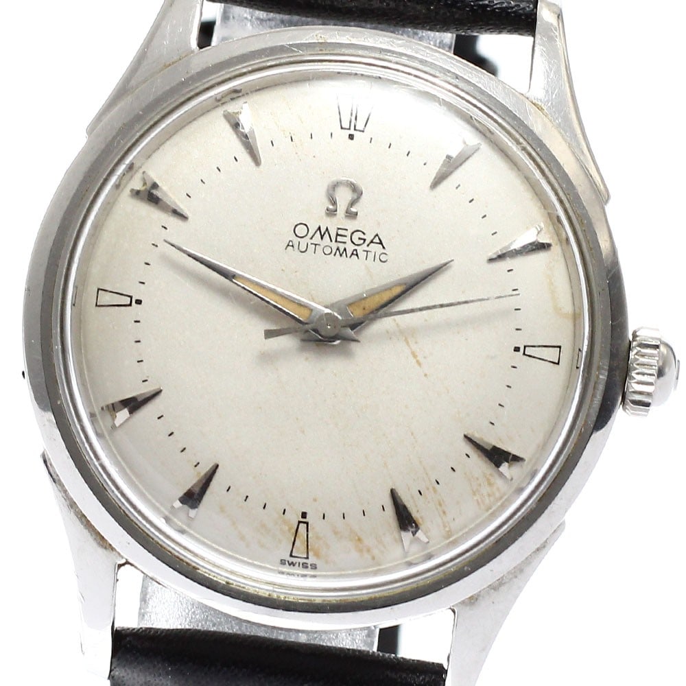 Omega 2635-1 Automatic Stainless Steel Men's Wristwatch: Omega 2635-1 Automatic Stainless Steel Men's Wristwatch This OMEGA 2635-1 men's wristwatch features a half-rotor Cal.351 automatic movement and a stainless steel case paired with a silver dial. The wa