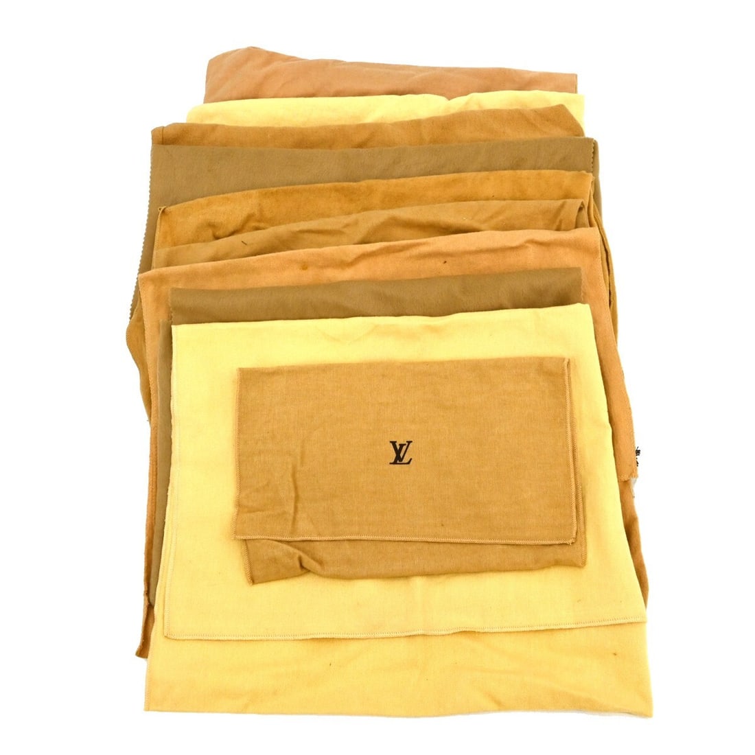 Set of 10 Louis Vuitton Brown Beige Cotton Dust Bags Authentic (1 of 8)