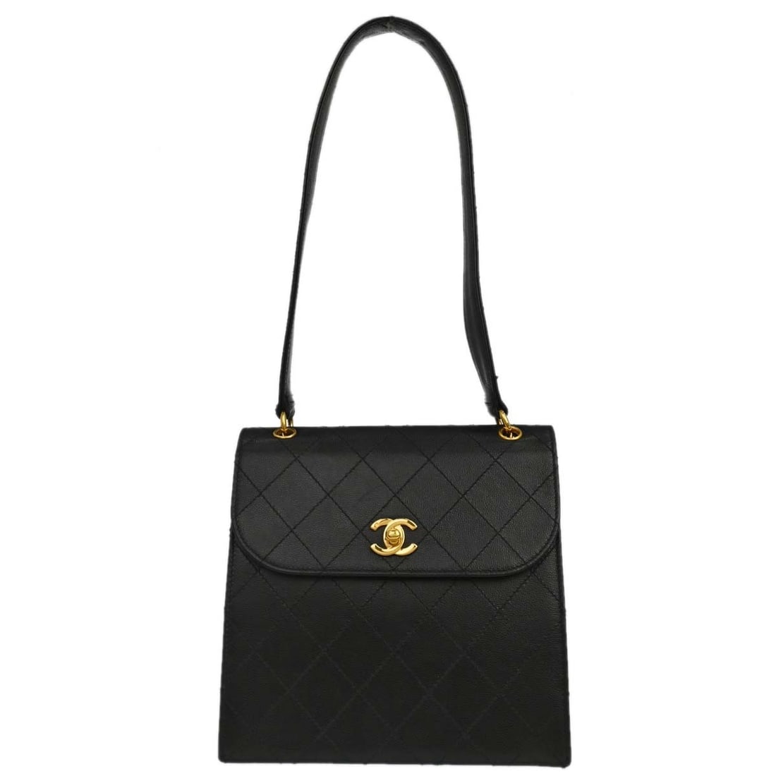 Chanel Caviar Black Top Handle Bag Medium: Chanel Caviar Black Top Handle Bag Medium This Chanel top handle bag is crafted from black caviar skin calfskin leather and features a classic turn lock closure. Designed in a medium size, the