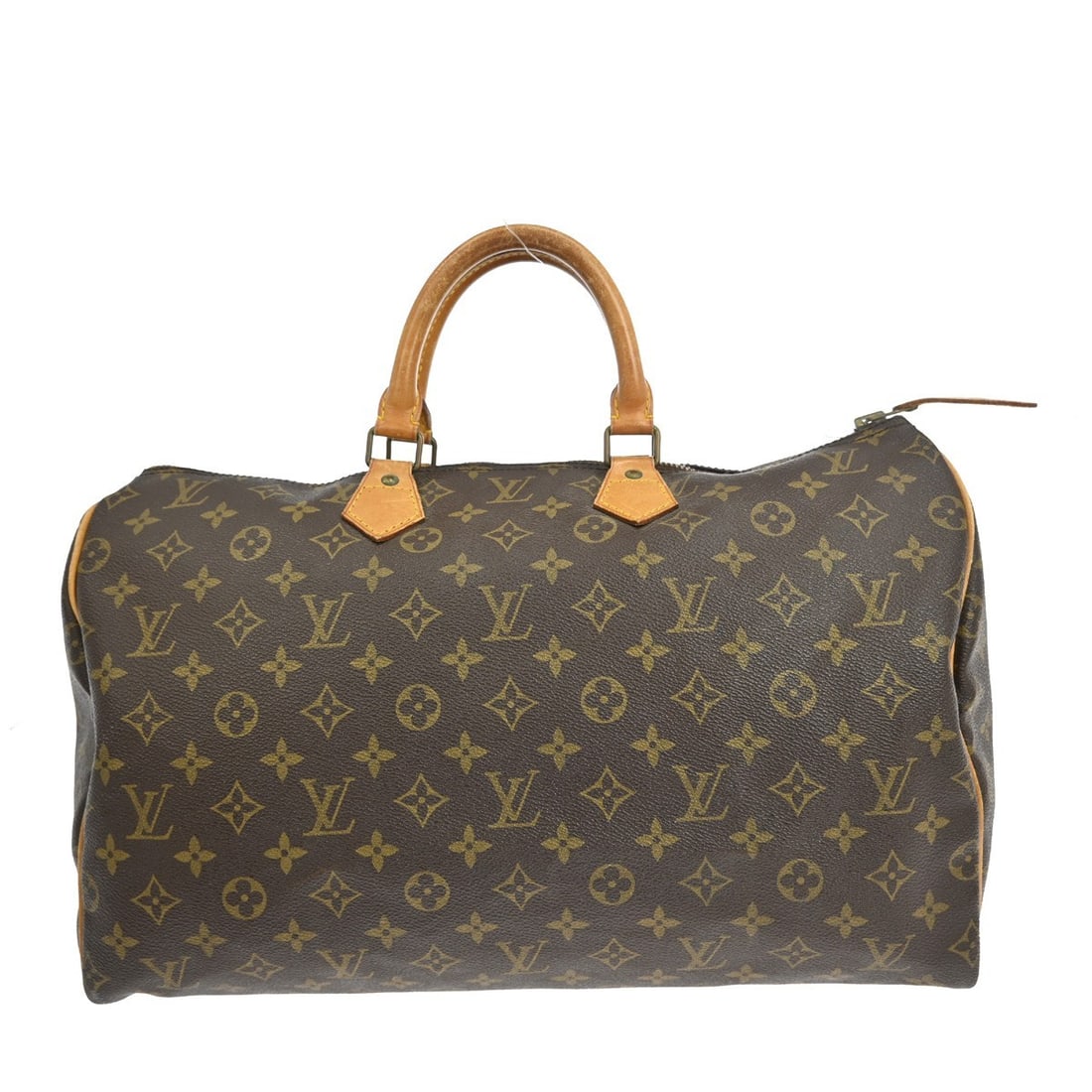 Louis Vuitton Speedy 40 Monogram Canvas Large Brown Duffle Bag M41522: Louis Vuitton Speedy 40 Monogram Canvas Large Brown Duffle Bag M41522 This is a vintage Louis Vuitton Speedy 40 duffle handbag, crafted in brown monogram canvas leather. It features a large size with 