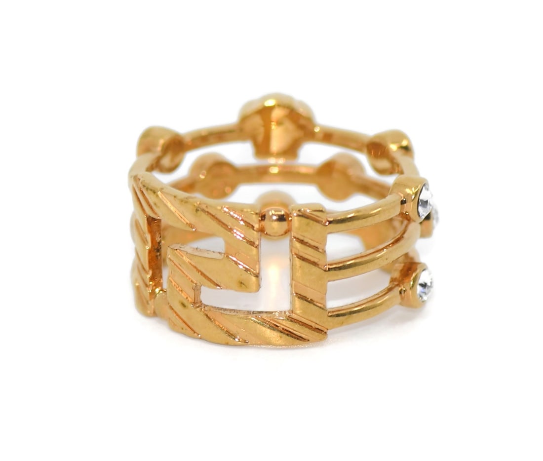 Gold Plated Versace Ring in 8.5 Size - 3