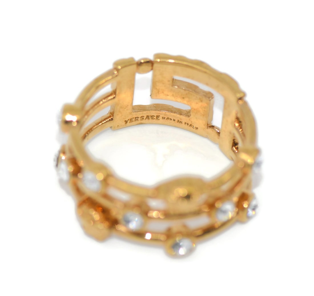 Gold Plated Versace Ring in 8.5 Size - 4
