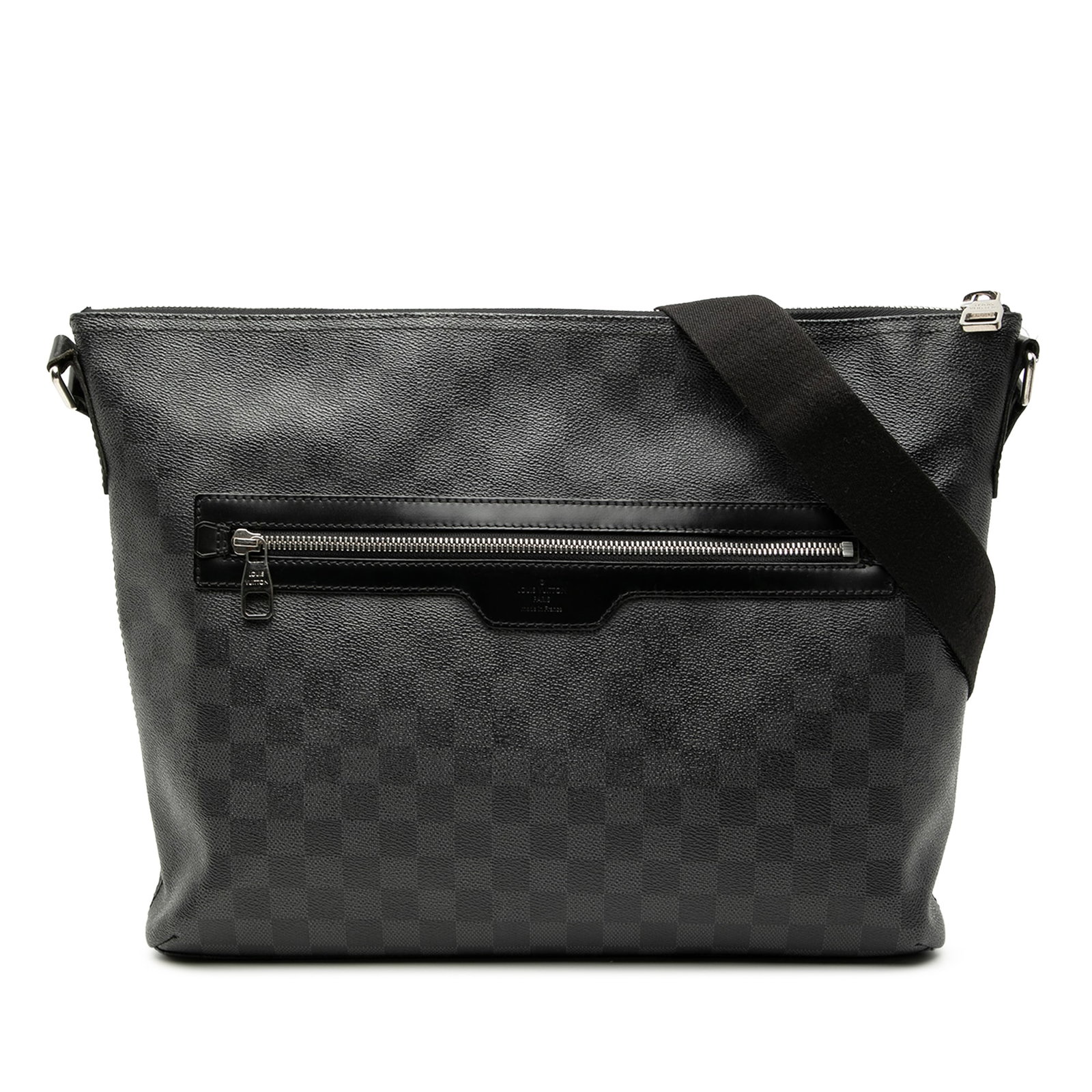 Louis Vuitton Mick MM Damier Graphite Canvas Crossbody Bag: Louis Vuitton Mick MM Damier Graphite Canvas Crossbody Bag The Louis Vuitton Damier Graphite Mick MM is a stylish messenger bag crafted from signature Damier canvas in black. It features an adjustable