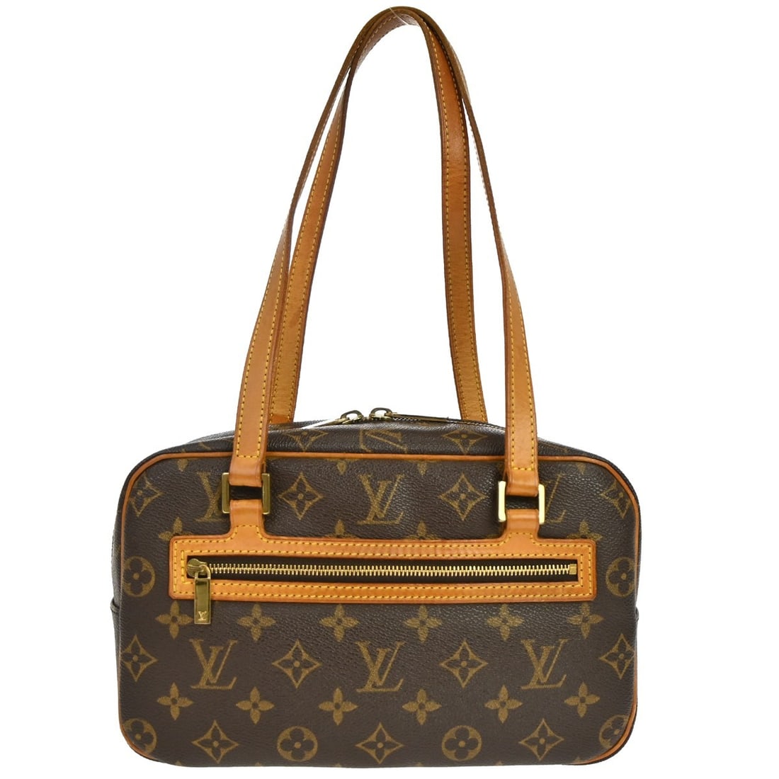 Louis Vuitton Cite MM Monogram Canvas Shoulder Bag Large Brown: Louis Vuitton Cite MM Monogram Canvas Shoulder Bag Large Brown This Louis Vuitton Cite MM shoulder bag features the signature Monogram canvas leather with brown double handles and zip closure. The bag