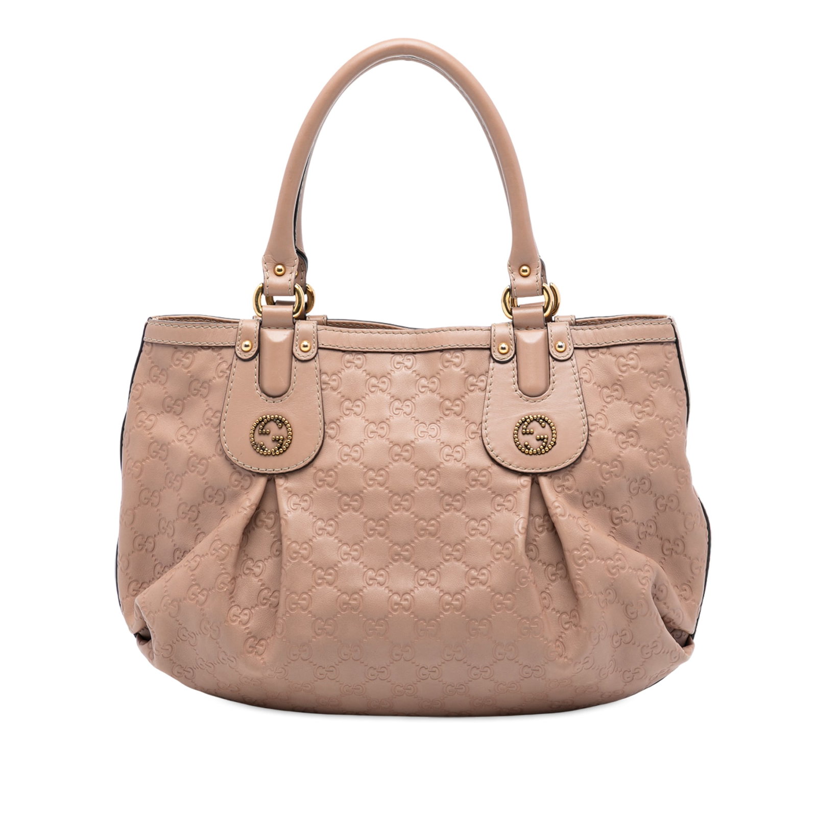 Gucci Brown Embossed Leather Scarlett Tote Bag with Magnetic Closure (1 of 7)