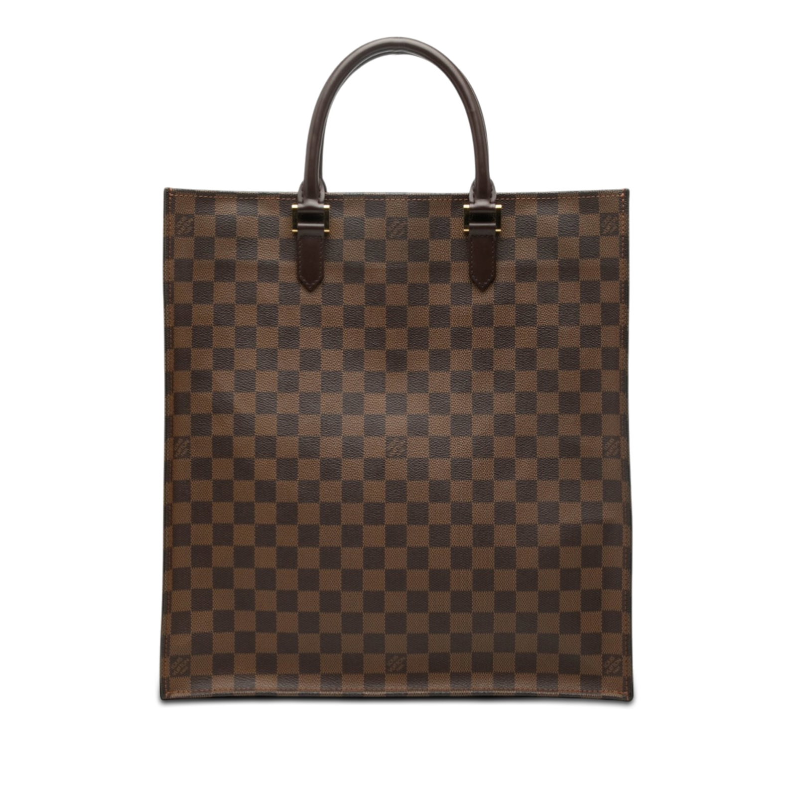 Damier Ebene Canvas Sac Plat Tote by Louis Vuitton: Damier Ebene Canvas Sac Plat Tote by Louis Vuitton The Louis Vuitton Damier Ebene Sac Plat features a signature damier canvas body with rolled leather handles, an open top design, and interior open an