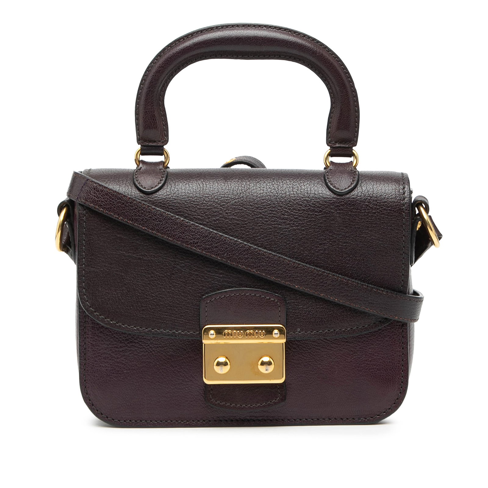 Bicolor Madras Satchel in Goatskin Leather with Top Handle by Miu Miu (1 of 7)