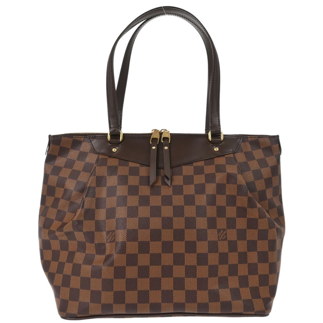 Louis Vuitton Westminster GM Damier Canvas Large Brown Tote Shoulder Bag: Louis Vuitton Westminster GM Damier Canvas Large Brown Tote Shoulder Bag This Louis Vuitton Westminster GM shoulder tote bag features the iconic Damier canvas leather exterior in brown with a check pa