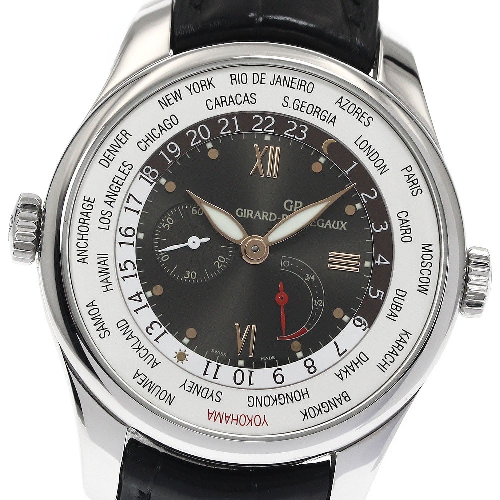 Girard Perregaux WW.TC Financial Power Reserve Automatic Men's Watch 49851: Girard Perregaux WW.TC Financial Power Reserve Automatic Men's Watch 49851 This Girard Perregaux WW.TC Financial Power Reserve men's wristwatch features a stainless steel case paired with a leather st