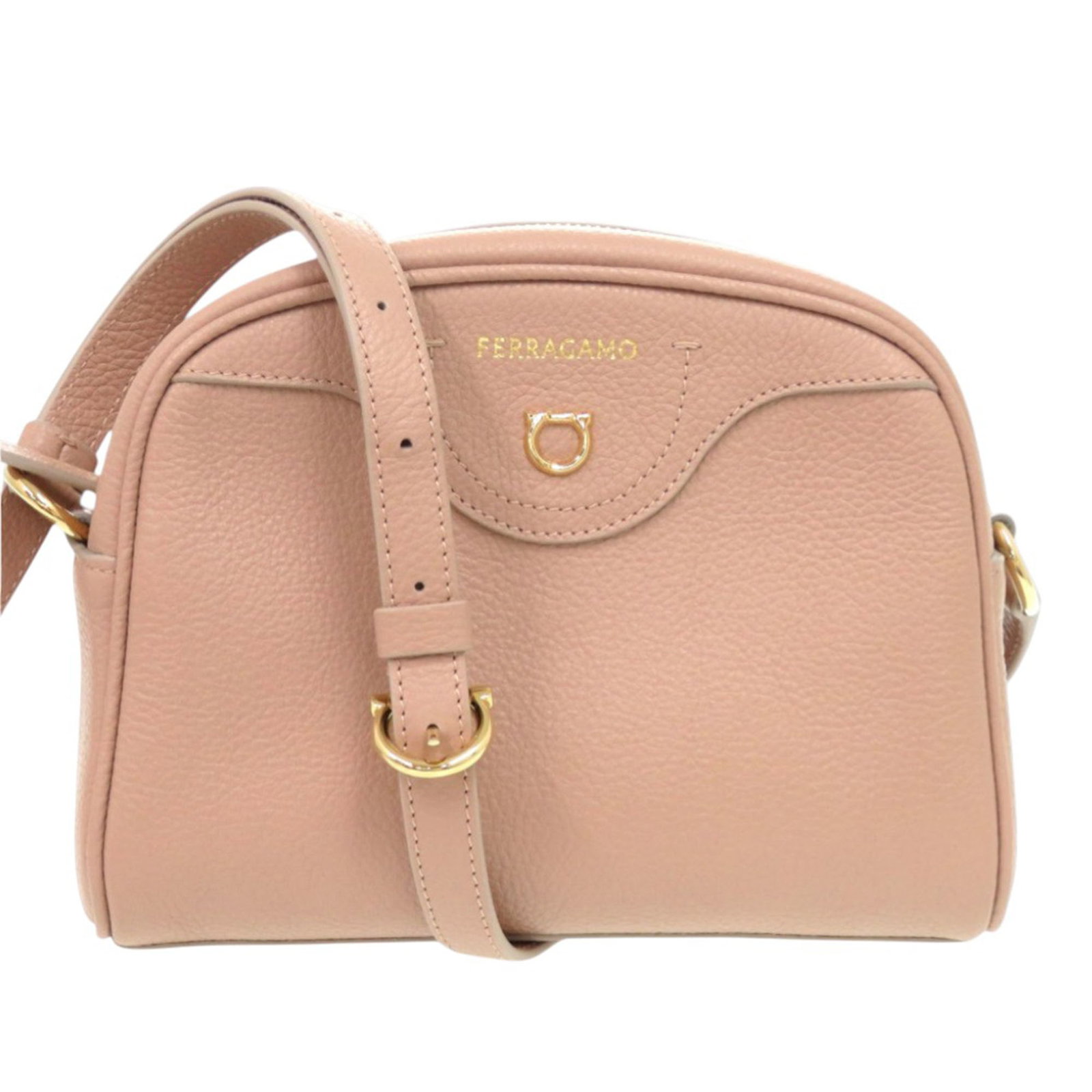 Pink Leather Gancini Eram Crossbody Bag by Ferragamo (1 of 11)