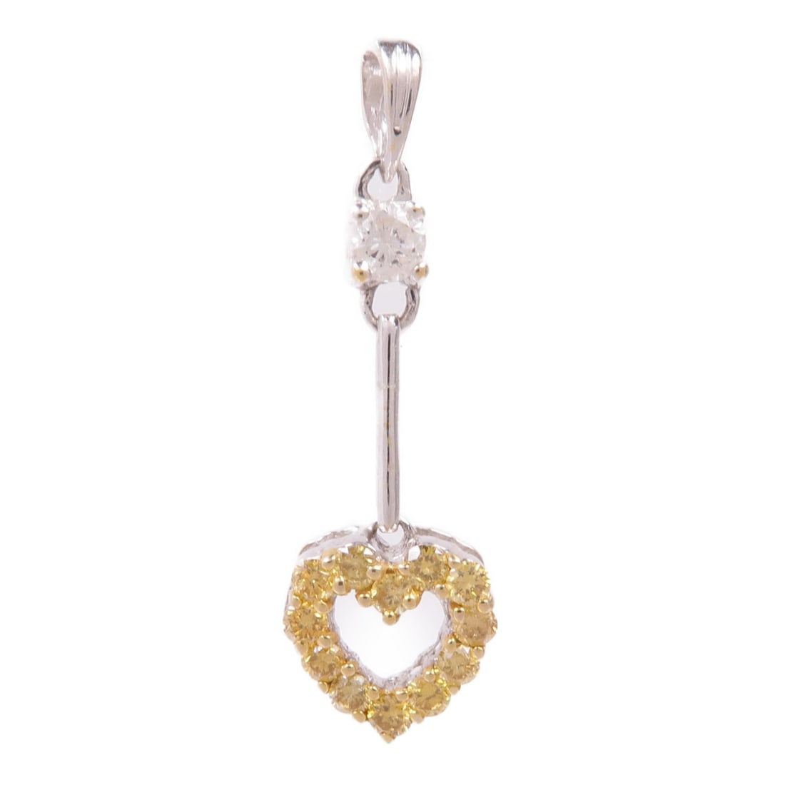 JEWELRY 18K White Gold Diamond Pendant Top: JEWELRY 18K White Gold Diamond Pendant Top This stunning diamond pendant top is crafted from 18K white gold (K18WG) and features a clear, sparkling diamond. The pendant exemplifies elegance and is per