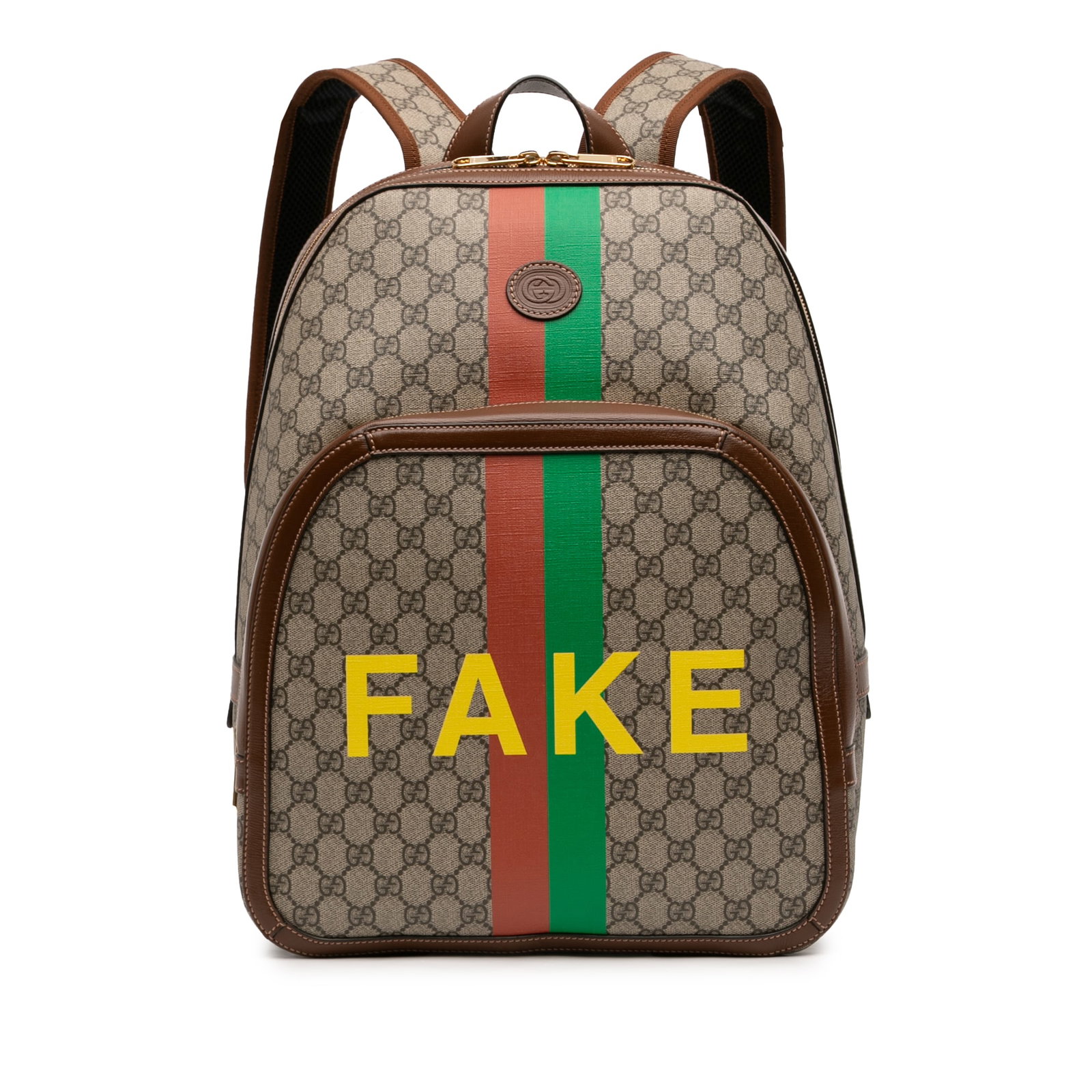Medium GG Supreme Fake Not Print Backpack by Gucci in Beige Canvas (1 of 11)