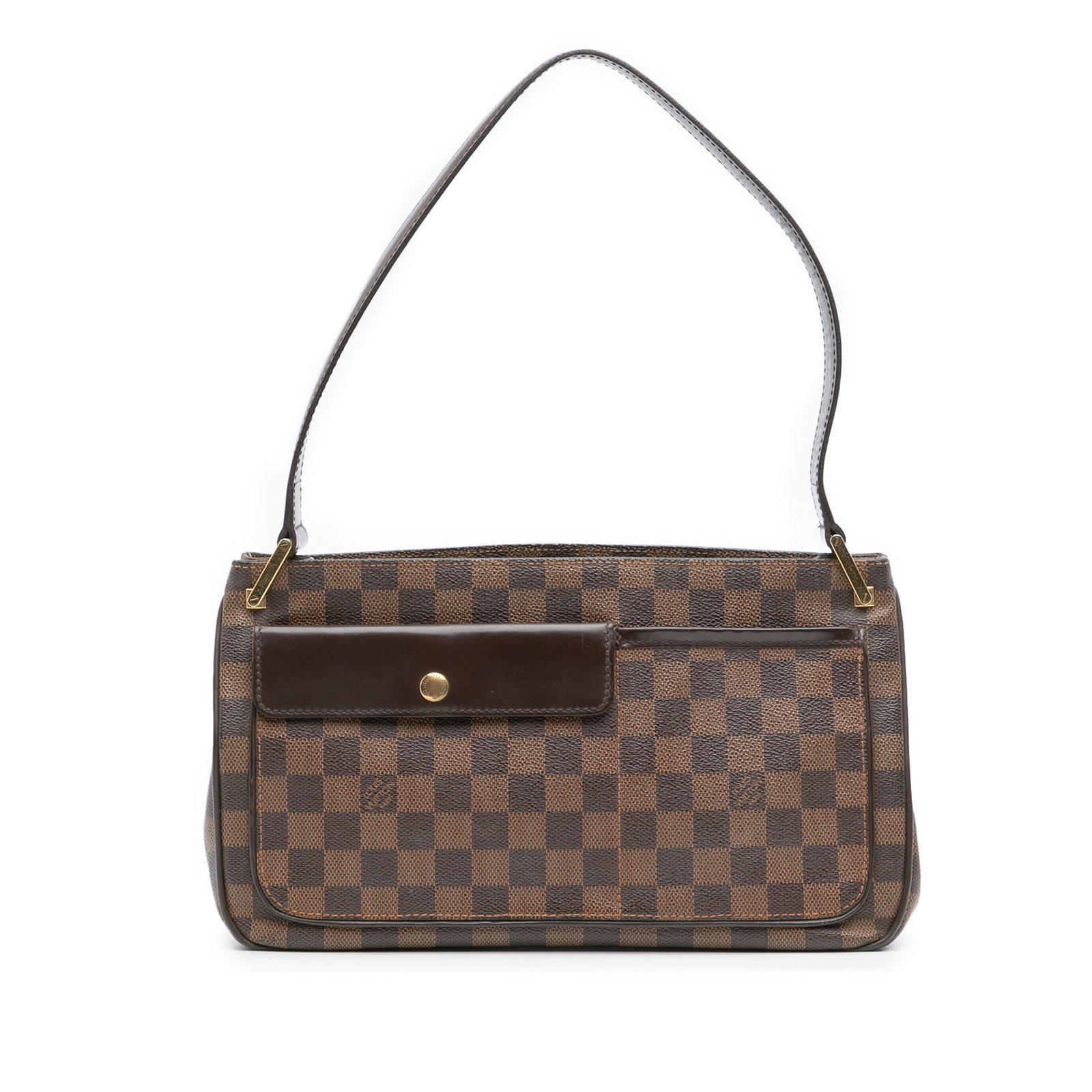 Louis Vuitton Damier Ebene Aubagne Brown Canvas Bag: Louis Vuitton Damier Ebene Aubagne Brown Canvas Bag This Louis Vuitton Damier Ebene Aubagne bag showcases the iconic damier ebene canvas complemented by leather trim. It features a flat leather strap 