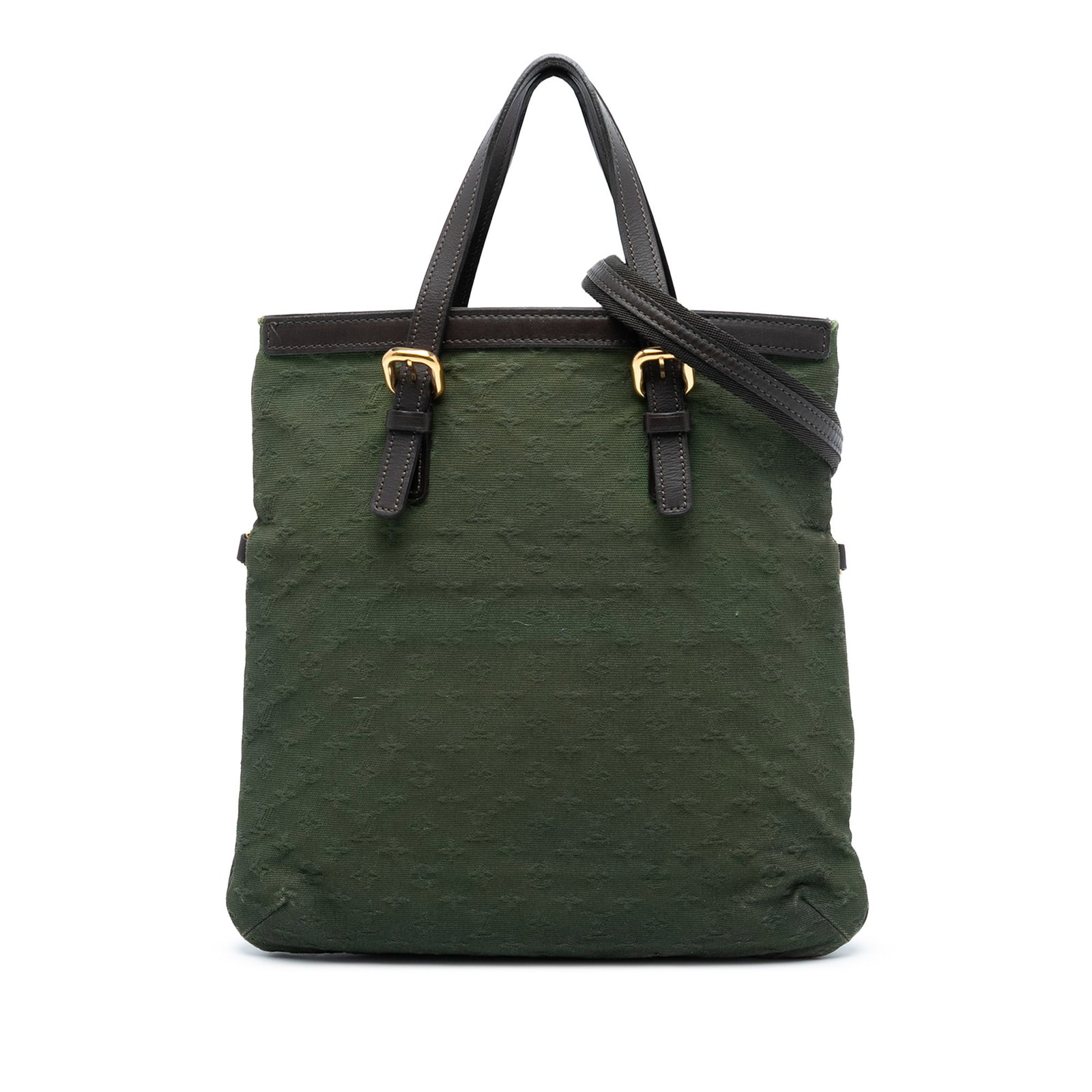 Louis Vuitton Francoise Green Monogram Mini Lin Canvas Shoulder Bag: Louis Vuitton Francoise Green Monogram Mini Lin Canvas Shoulder Bag The Louis Vuitton Monogram Mini Lin Francoise bag features a green monogram mini lin canvas body with flat leather handles and a det