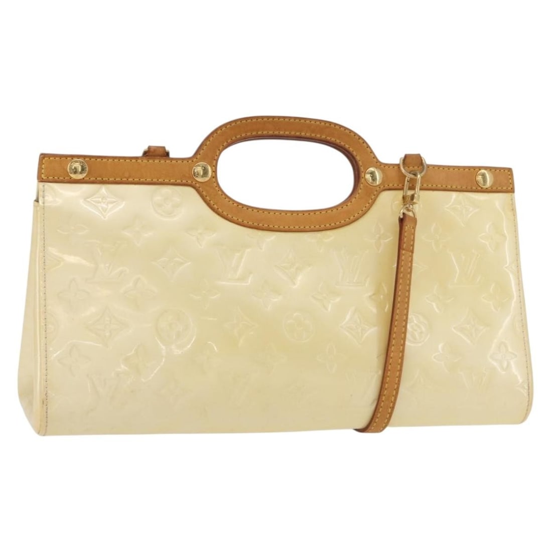 Louis Vuitton Monogram Vernis Patent Leather Roxbury Drive Bag: Louis Vuitton Monogram Vernis Patent Leather Roxbury Drive Bag This pre-owned Louis Vuitton Roxbury Drive handbag for women features a yellow patent leather exterior with the iconic Monogram Vernis de
