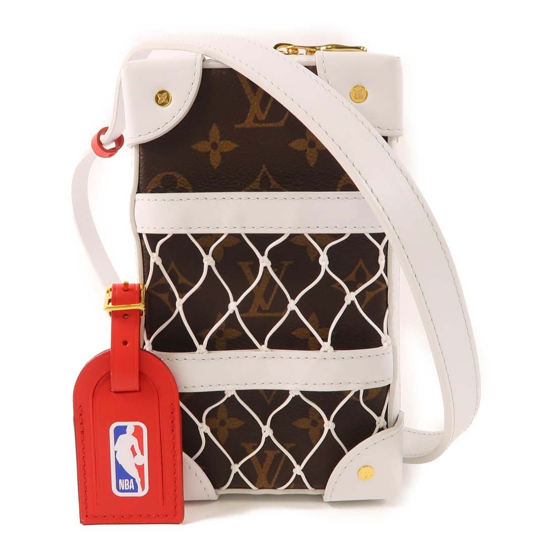 Louis Vuitton NBA Soft Trunk Shoulder Bag Brown PVC Canvas M80102: Louis Vuitton NBA Soft Trunk Shoulder Bag Brown PVC Canvas M80102 Introducing the LOUIS VUITTON LV GHWLV X NBA Soft Trunk Shoulder Bag, a stylish blend of luxury and functionality. Crafted from durabl