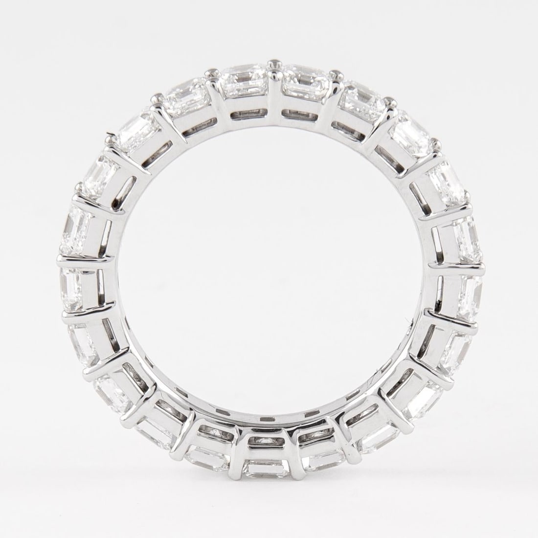 3.23ct Asscher Cut Diamond Eternity Band 18k White Gold - 4