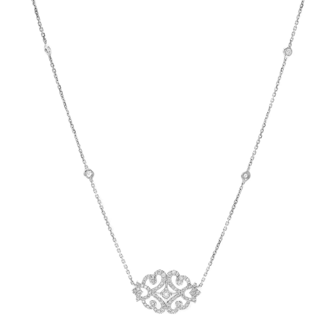Messika Sultane 0.38ct Diamond Pendant Necklace 18K White Gold 17in: Messika Sultane 0.38ct Diamond Pendant Necklace 18K White Gold 17in Discover the elegance of the Messika Sultane Diamond Pendant Necklace, a stunning accessory crafted from lustrous 18K white gold. Th