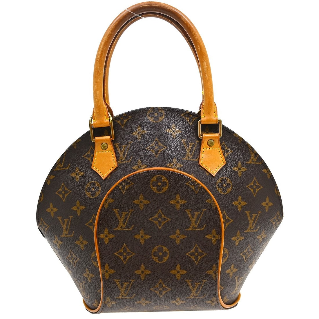 Louis Vuitton Ellipse PM Monogram Canvas Top Handle Bag: Louis Vuitton Ellipse PM Monogram Canvas Top Handle Bag This Louis Vuitton Ellipse PM handbag features the iconic monogram canvas leather exterior with beige double handles and gold-tone hardware. Des