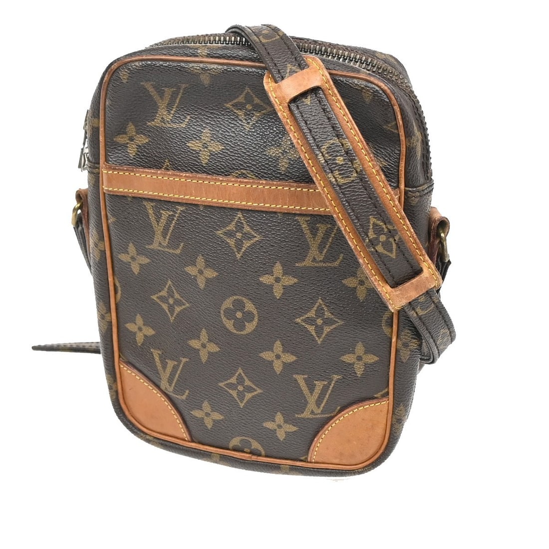 Louis Vuitton Monogram Canvas Danube Shoulder Bag Brown Leather France: Louis Vuitton Monogram Canvas Danube Shoulder Bag Brown Leather France The Louis Vuitton Danube Handbag in Monogram Canvas is designed for women and features a classic brown color with a leather mater