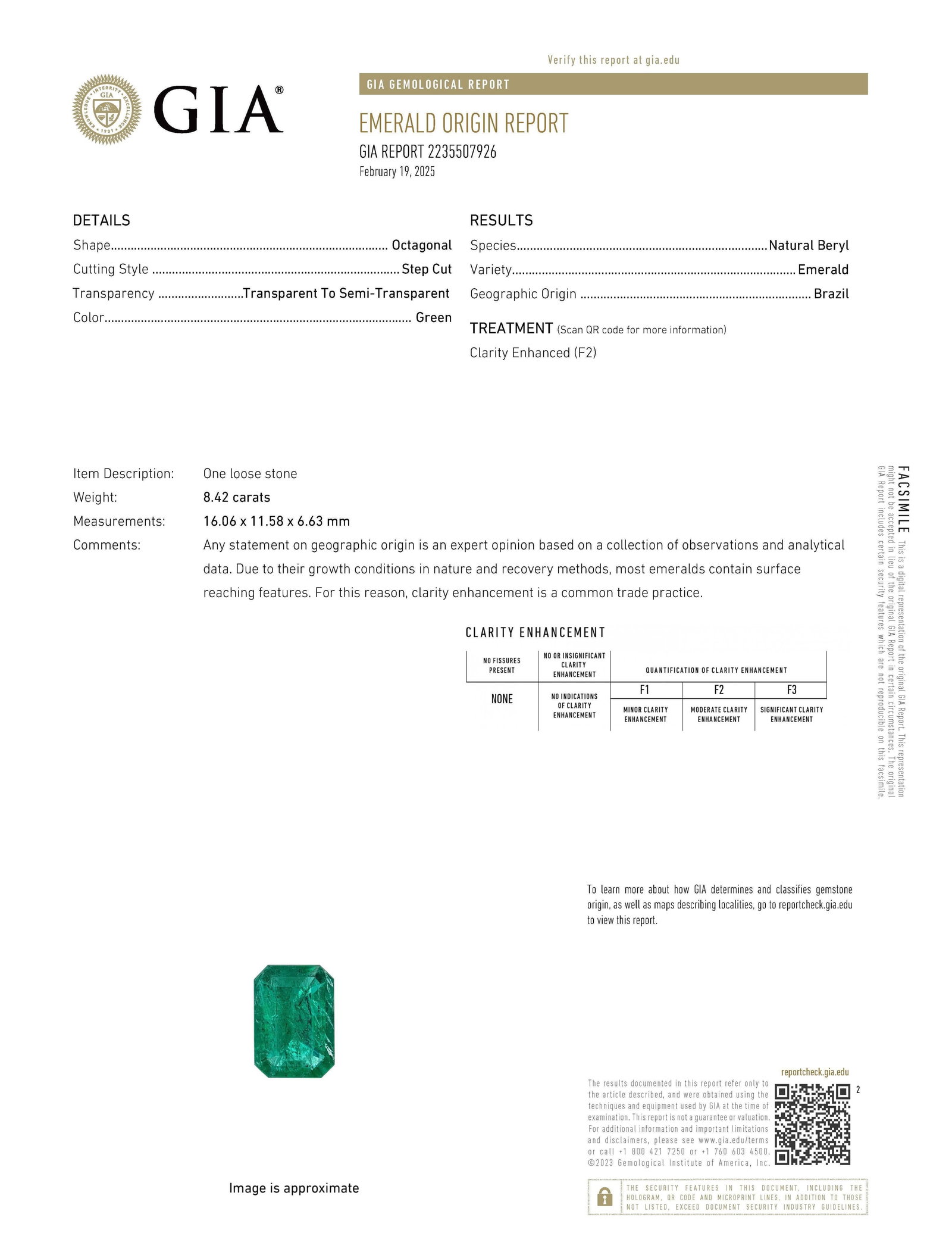 GIA 29.77ct Emerald Diamond Necklace 18k White Gold - 2