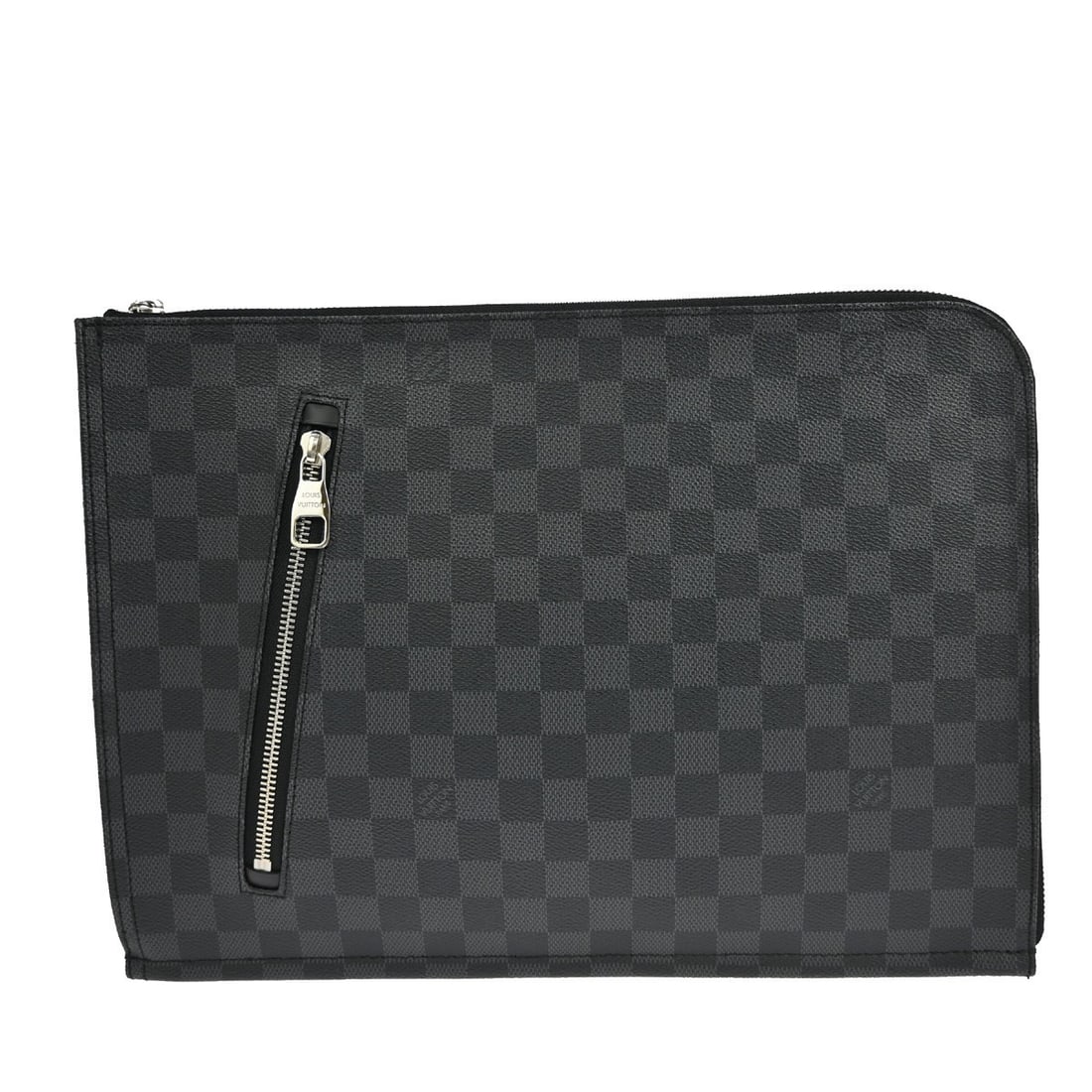 Louis Vuitton Damier Graphite Poche Documents Medium Clutch Bag N48247: Louis Vuitton Damier Graphite Poche Documents Medium Clutch Bag N48247 This Louis Vuitton Poche Documents clutch bag features the iconic Damier Graphite canvas in a sophisticated black color. Designed
