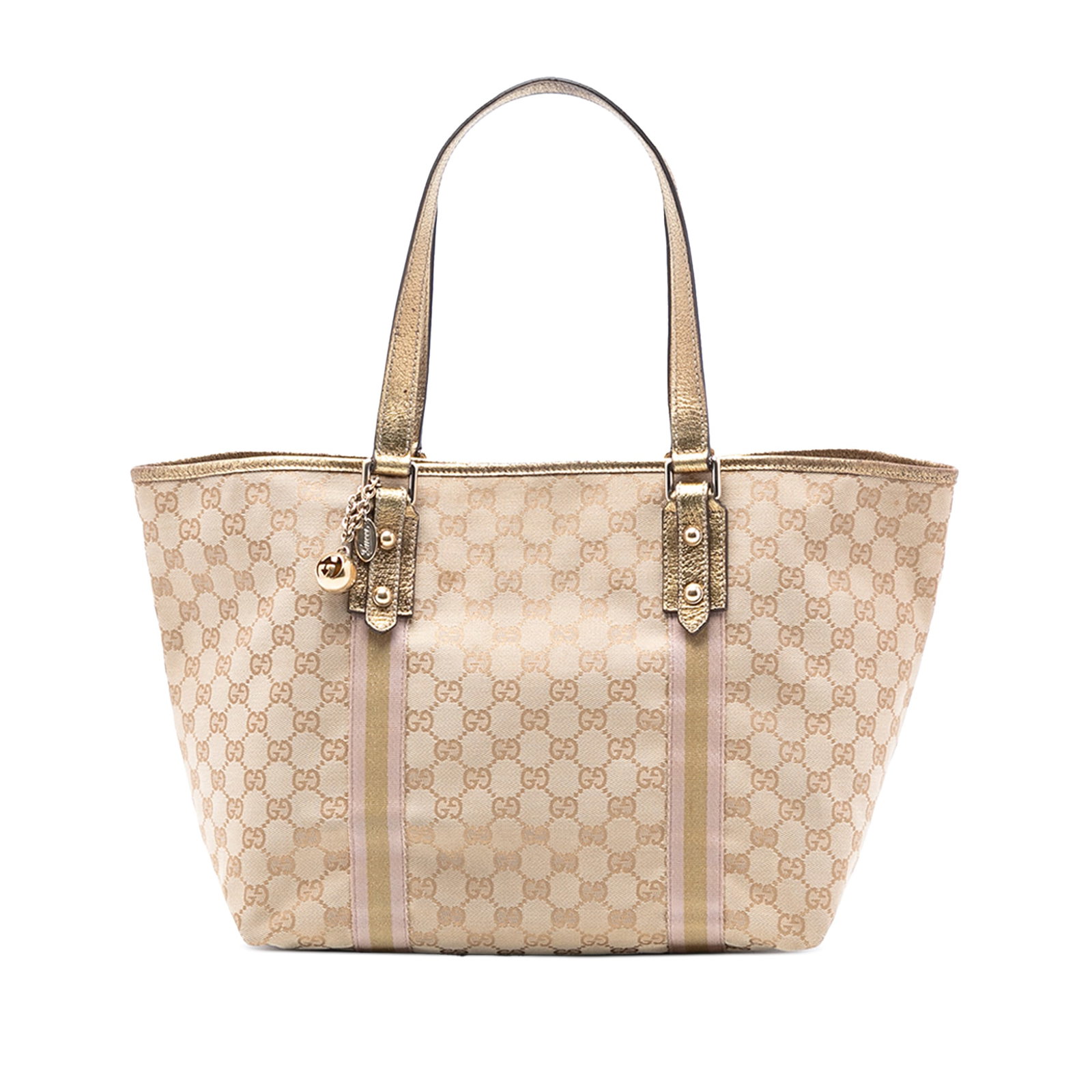 GG Canvas Jolicoeur Brown Tote Bag with Metallic Leather Trim (1 of 7)