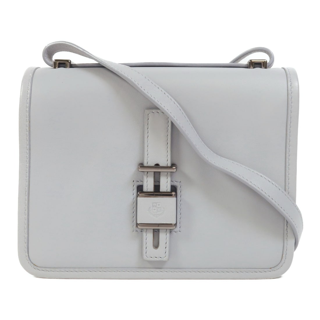 Loro Piana Blue Lambskin Lock In Shoulder Purse for Women: Loro Piana Blue Lambskin Lock In Shoulder Purse for Women This Loro Piana Lock In shoulder bag features a sophisticated blue lambskin leather exterior. Designed for women, the bag offers a compact sil