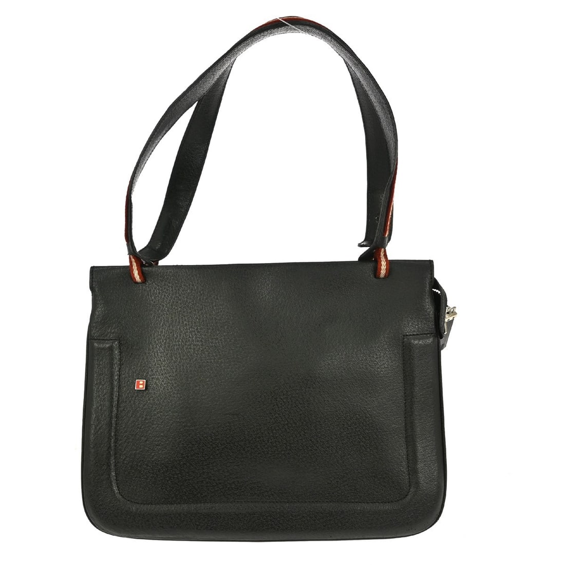 Bally Barbata Okad Black Leather Tote Bag with Logo Accents: Bally Barbata Okad Black Leather Tote Bag with Logo Accents Introducing the Bally Black Tote Handbag, model BARBATA OKAD NQ03105. This stylish medium-sized tote is crafted from high-quality leather an