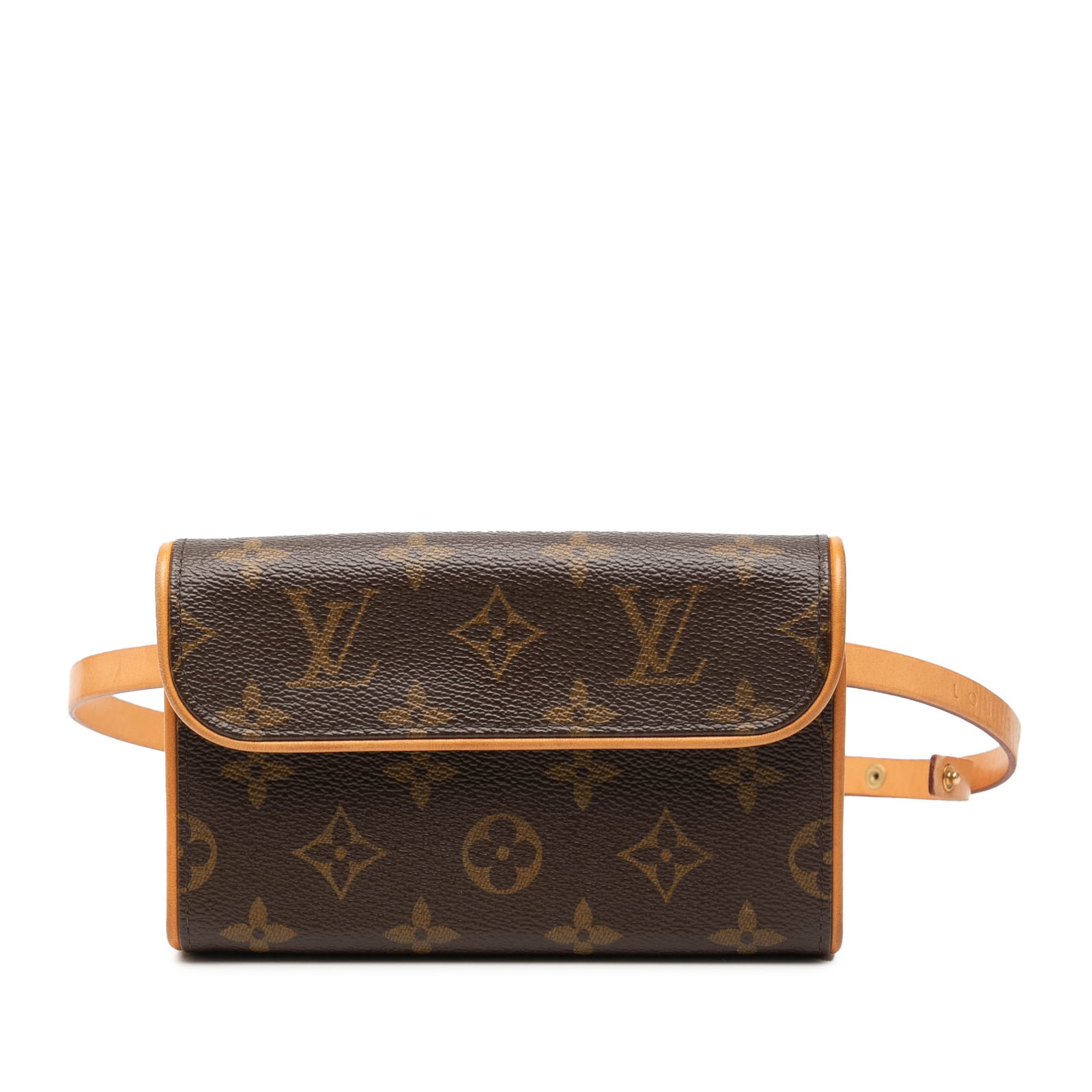 Louis Vuitton Florentine Monogram Canvas Shoulder Bag With Vachetta Leather Trim: Louis Vuitton Florentine Monogram Canvas Shoulder Bag With Vachetta Leather Trim The Louis Vuitton Monogram Pochette Florentine features a monogram canvas body with vachetta leather trim, a flat vache