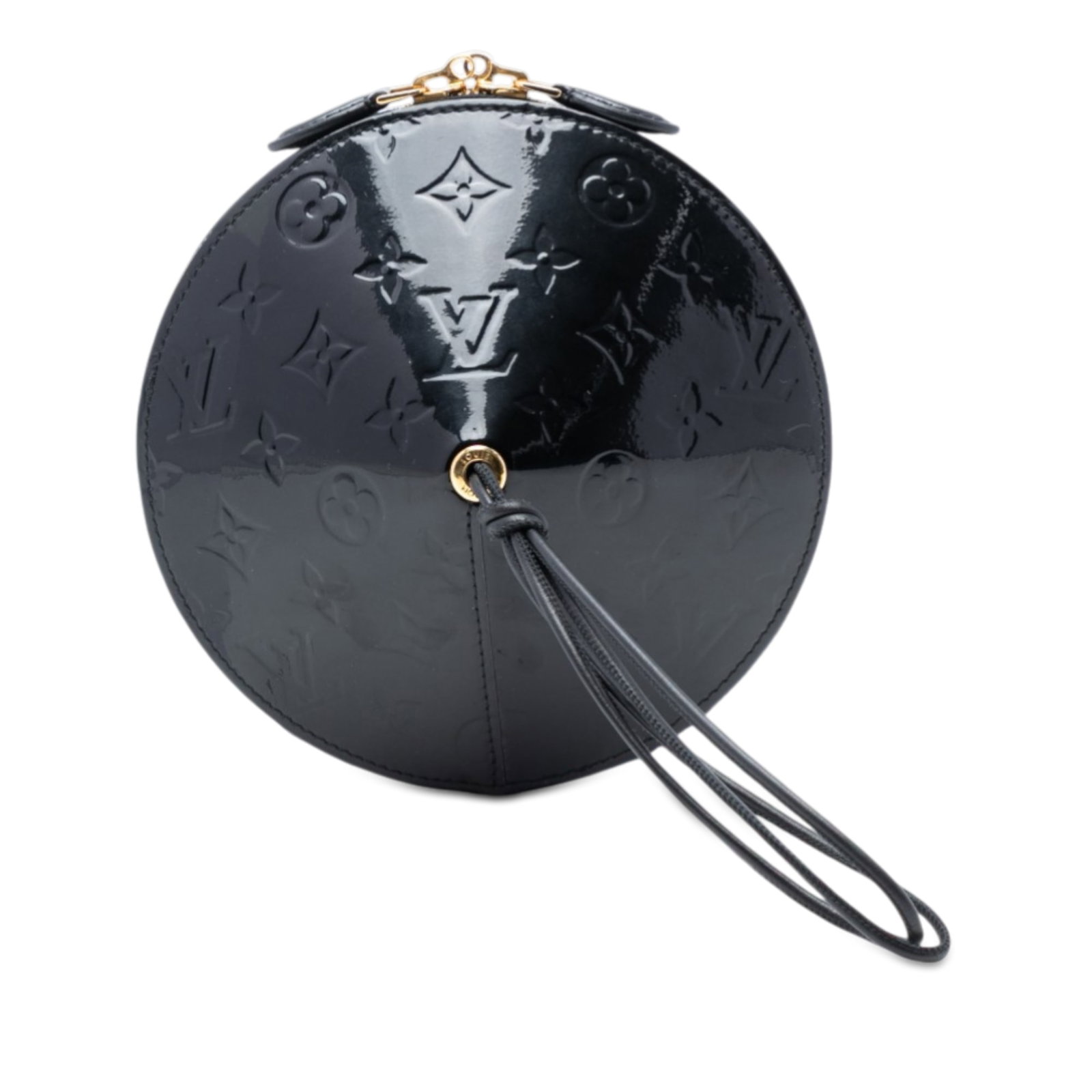 Louis Vuitton Toupie Black Monogram Vernis Leather Shoulder Bag: Louis Vuitton Toupie Black Monogram Vernis Leather Shoulder Bag This Louis Vuitton Monogram Vernis Toupie bag features a monogram vernis leather body, a rolled leather strap, and a zip-around closure.