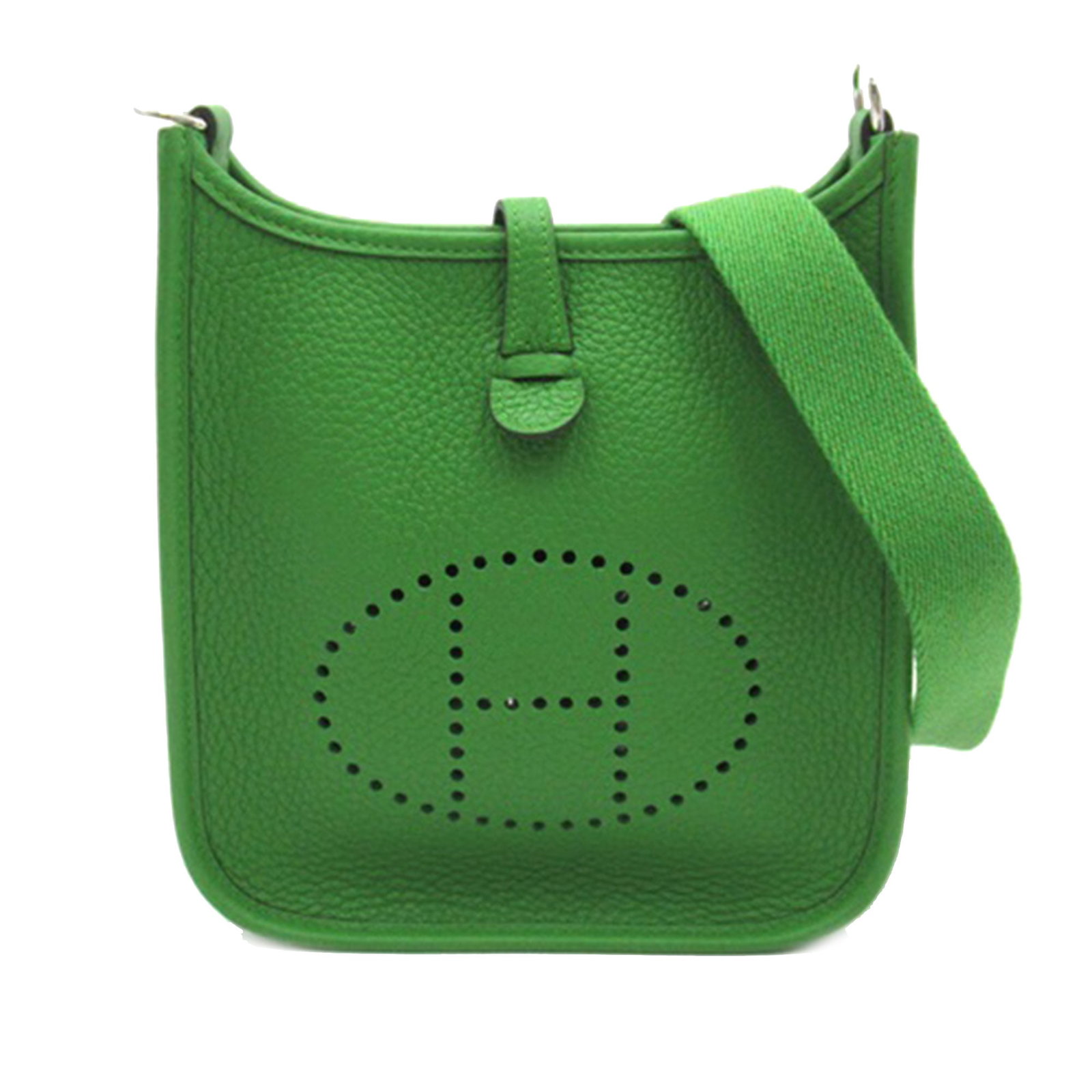 Hermes Clemence Evelyne TPM Veil Yucca Leather Bag: Hermes Clemence Evelyne TPM Veil Yucca Leather Bag The Hermes Clemence Evelyne TPM is a stylish and versatile bag crafted from high-quality Clemence leather in a stunning Veil Yucca color. It features