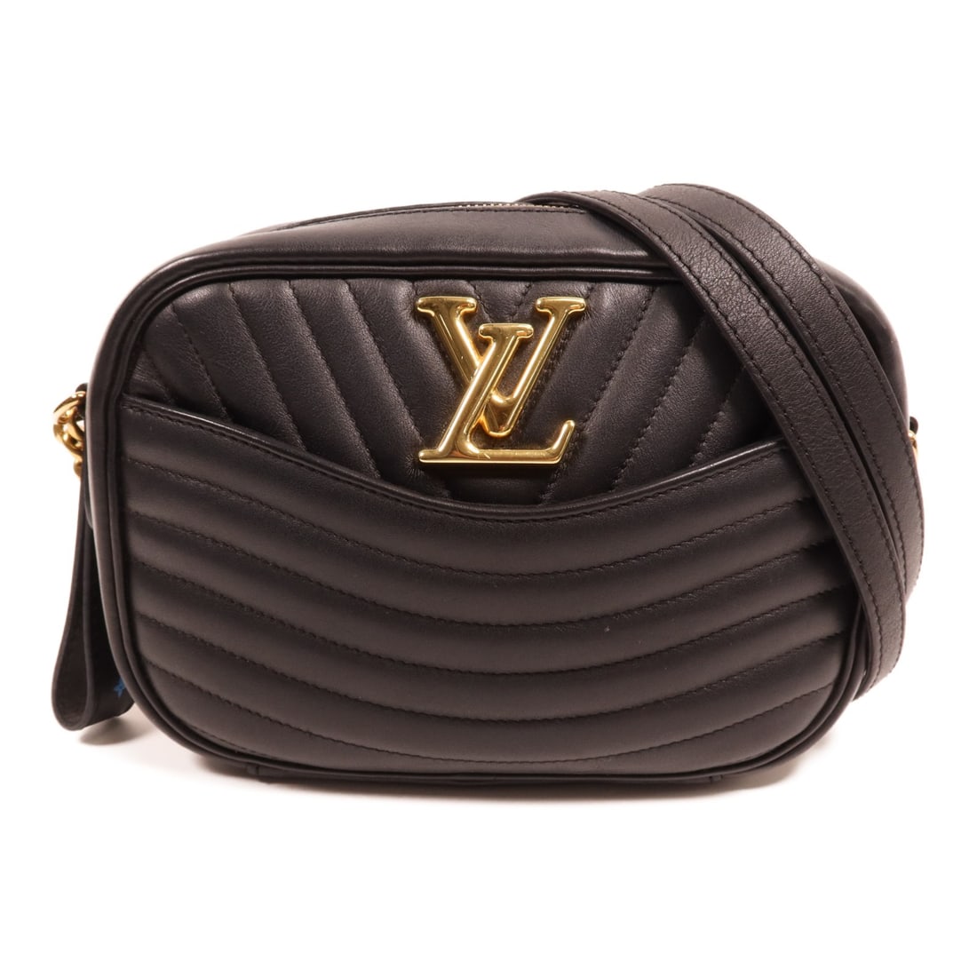 LOUIS VUITTON New Wave Camera Bag Black Calfskin M53682 GHW: LOUIS VUITTON New Wave Camera Bag Black Calfskin M53682 GHW This LOUIS VUITTON New Wave Camera Bag is a stylish shoulder bag crafted from luxurious black calfskin. With its elegant design, it features