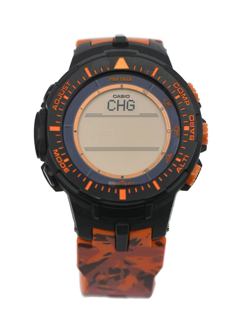 Casio Protrek PRG-300CM Triple Sensor Solar Watch with Box: Casio Protrek PRG-300CM Triple Sensor Solar Watch with Box Discover the Casio Protrek Triple Sensor Solar Watch PRG-300CM, a robust wristwatch designed for outdoor enthusiasts. This model features a d