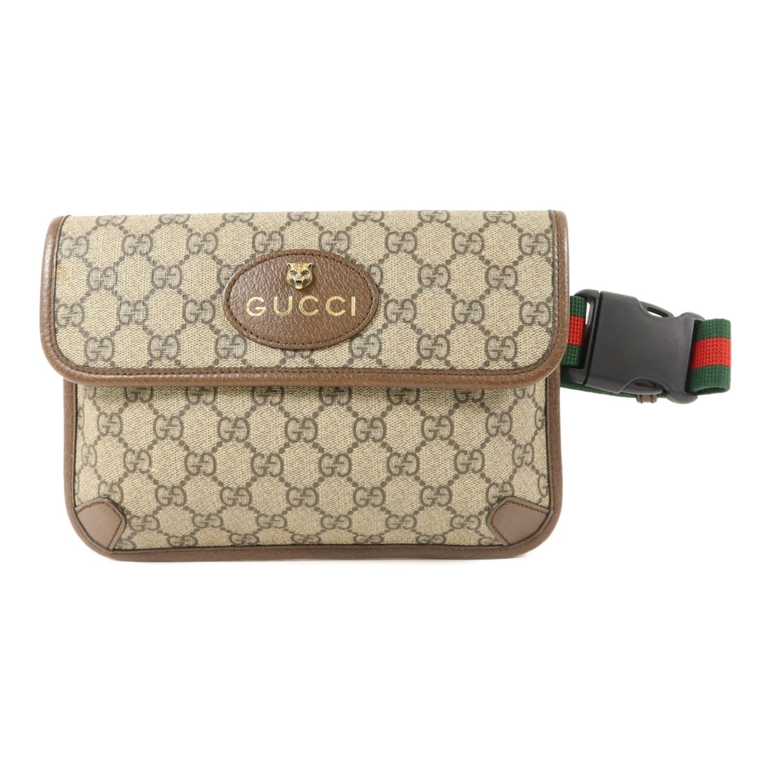 Gucci Neo Vintage GG Supreme Brown Waist Bag GHW: Gucci Neo Vintage GG Supreme Brown Waist Bag GHW This Gucci Neo Vintage GG Supreme belt bag features a brown PVC coated canvas exterior with gold-toned hardware. Designed as a waist or body bag, it of