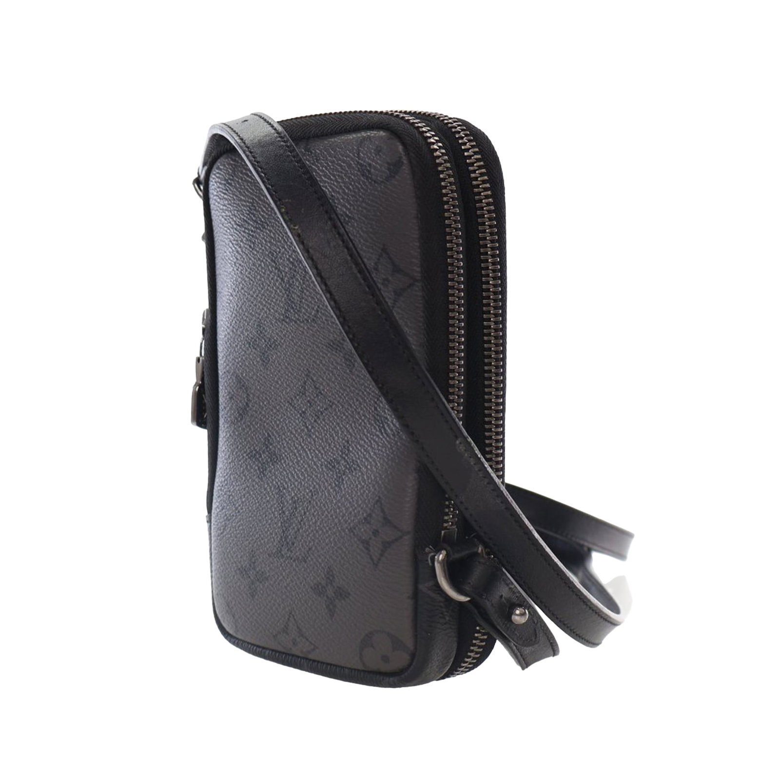 Monogram Eclipse Reverse canvas double phone pouch with detachable strap - 10