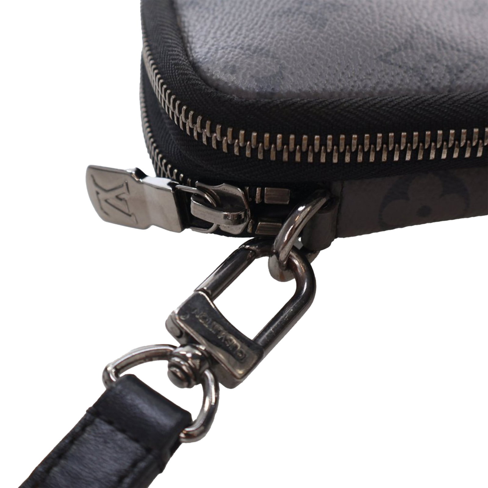 Monogram Eclipse Reverse canvas double phone pouch with detachable strap - 11