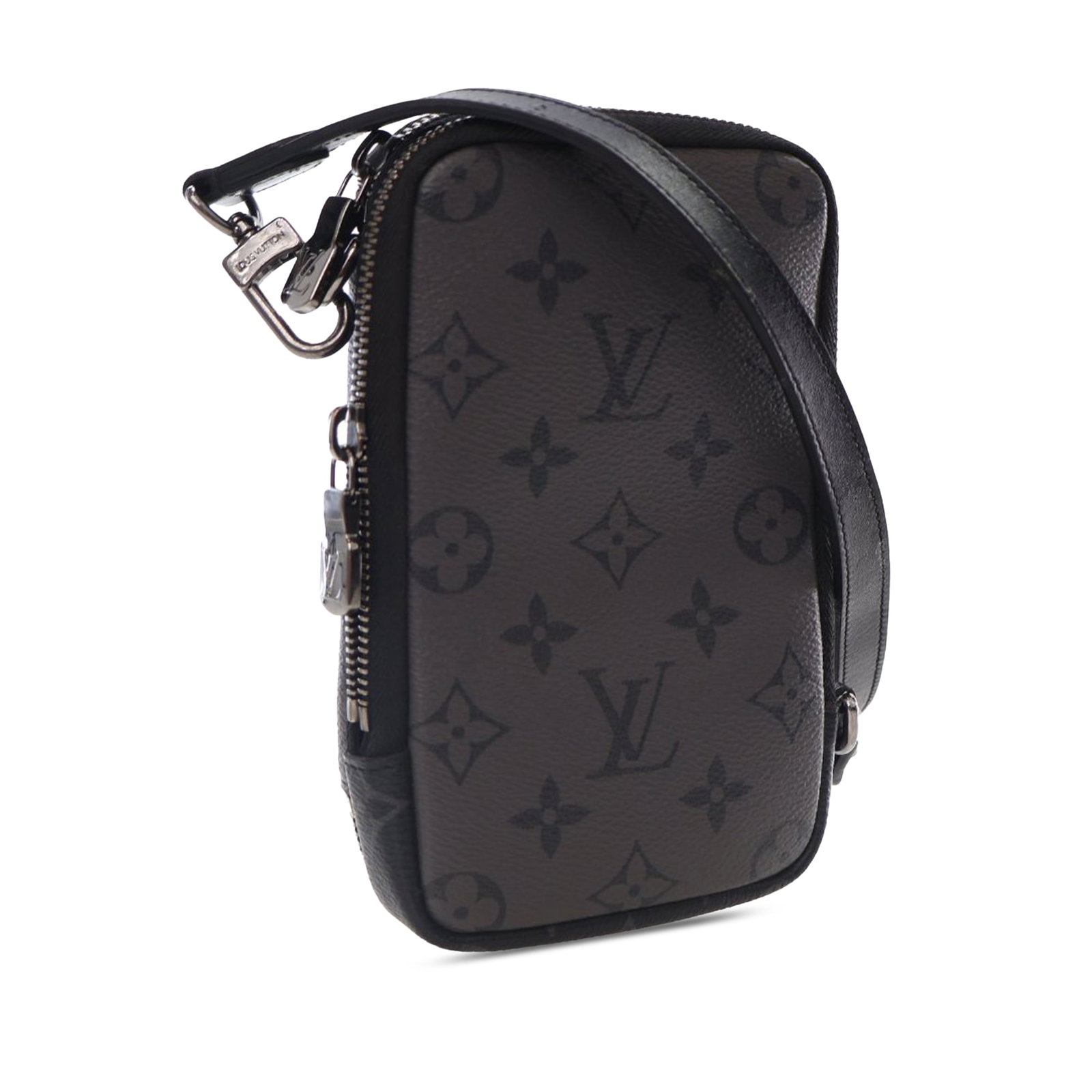 Monogram Eclipse Reverse canvas double phone pouch with detachable strap - 2