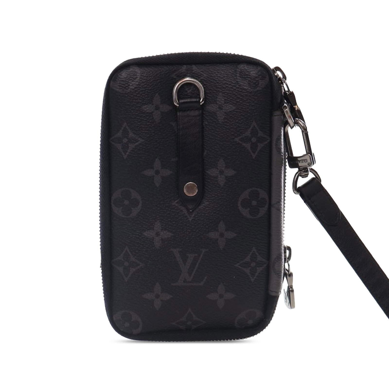 Monogram Eclipse Reverse canvas double phone pouch with detachable strap - 3