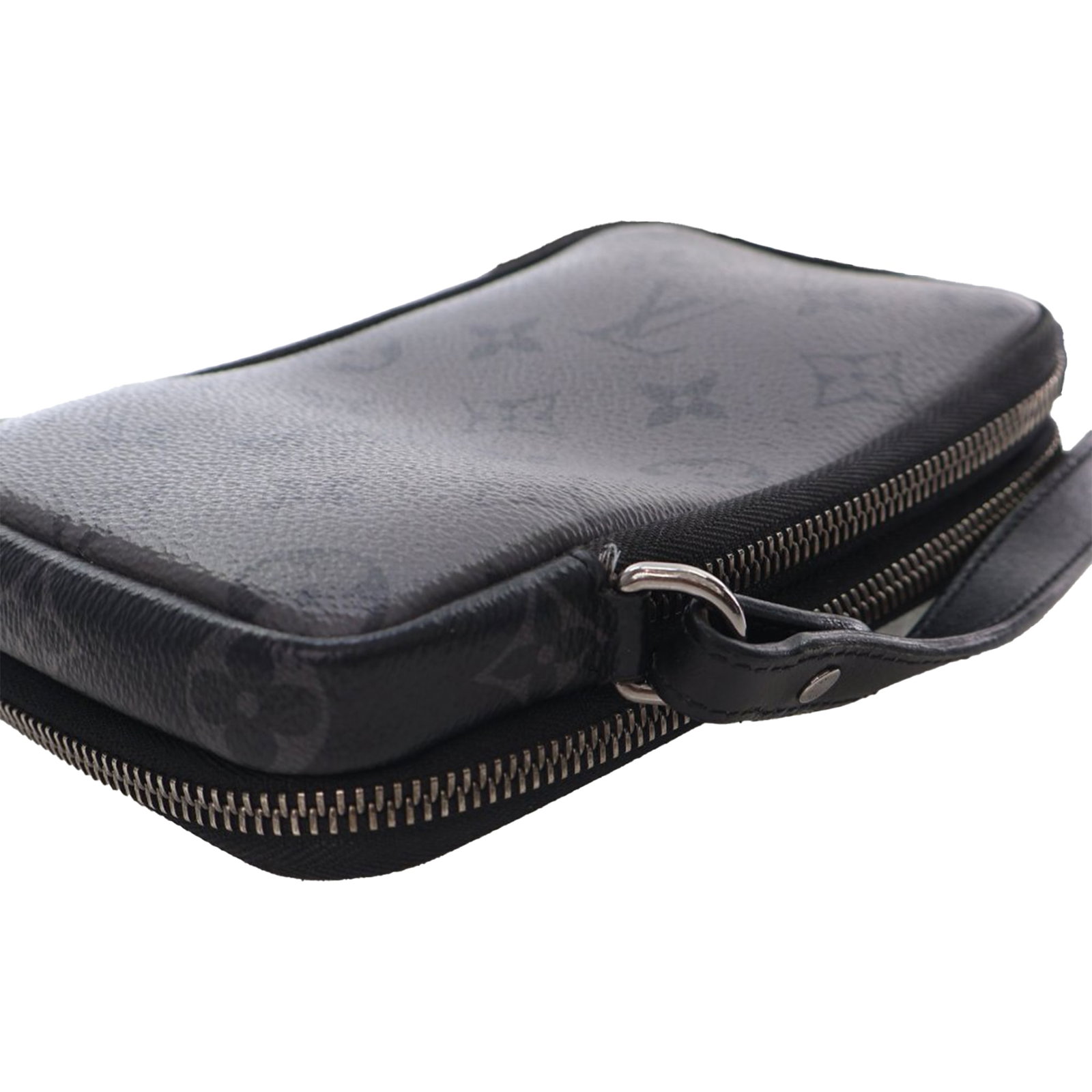 Monogram Eclipse Reverse canvas double phone pouch with detachable strap - 8