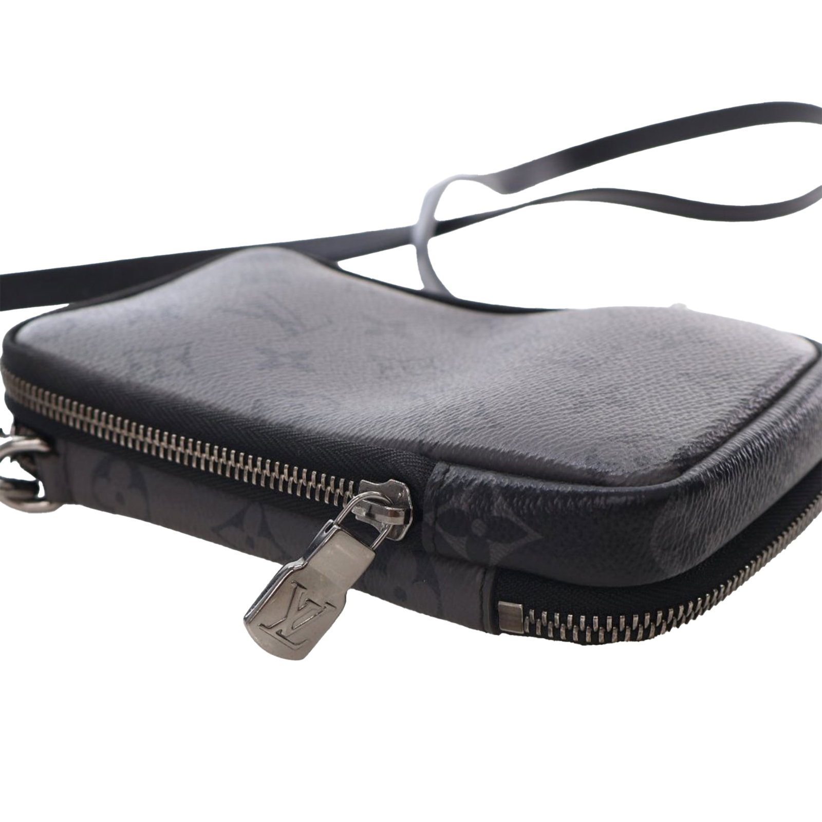 Monogram Eclipse Reverse canvas double phone pouch with detachable strap - 9