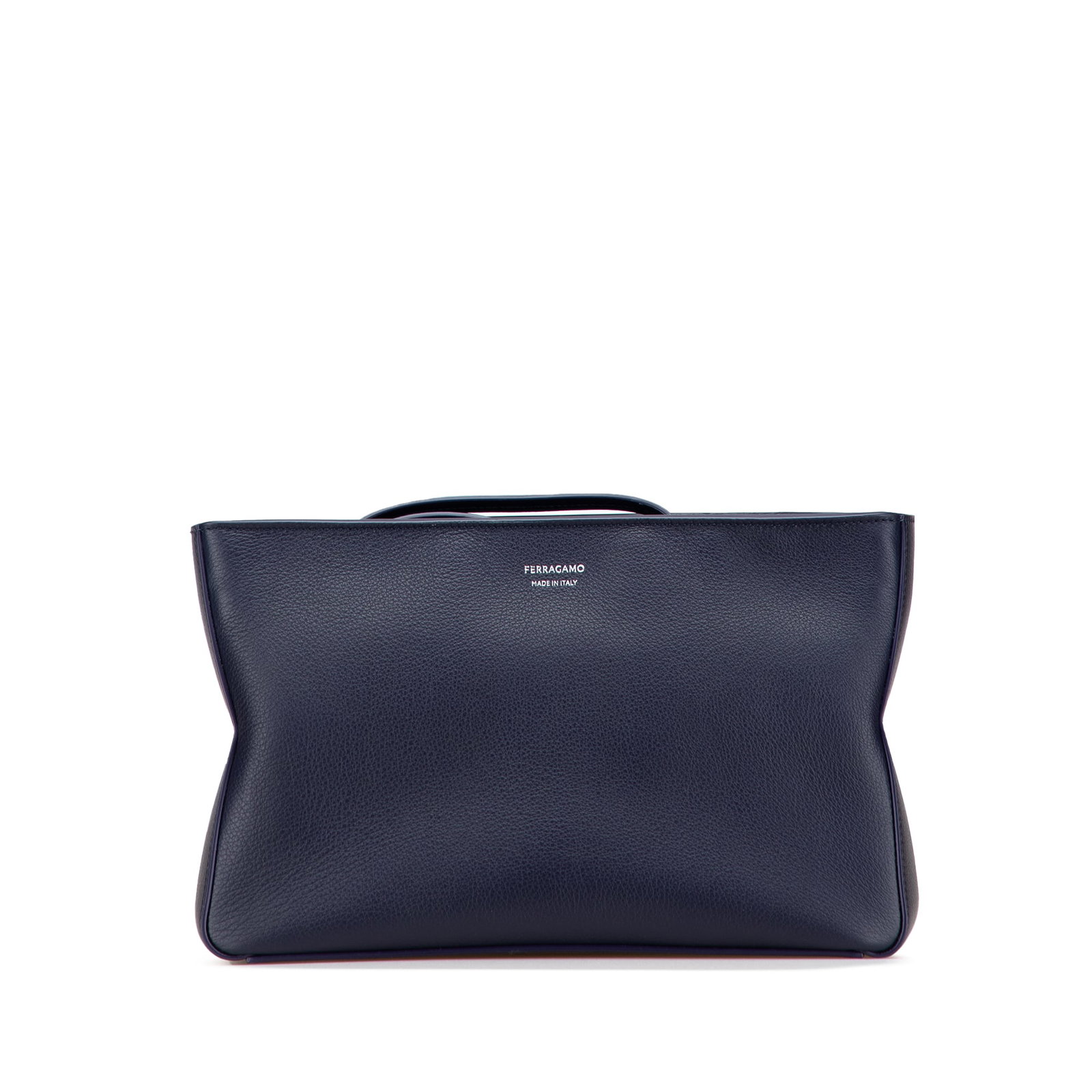 Ferragamo Leather Soft Pouch Blue Bag with Dust Bag and Box (1 of 10)