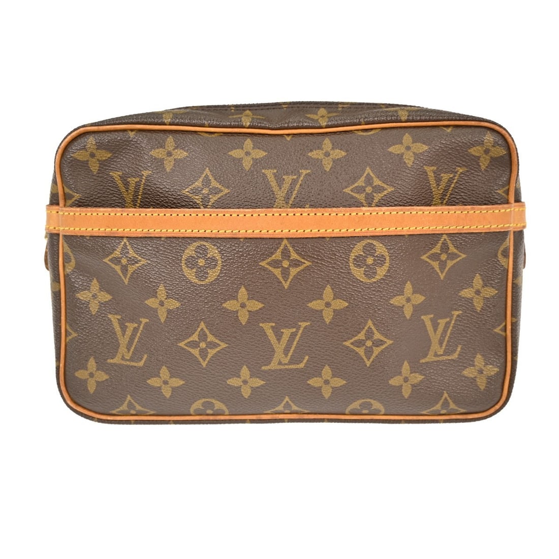 Louis Vuitton Compiegne 23 Monogram Canvas Clutch Purse M51847: Louis Vuitton Compiegne 23 Monogram Canvas Clutch Purse M51847 This Louis Vuitton Compiegne 23 clutch bag features the iconic monogram canvas with leather accents. Designed for women, it offers a medi